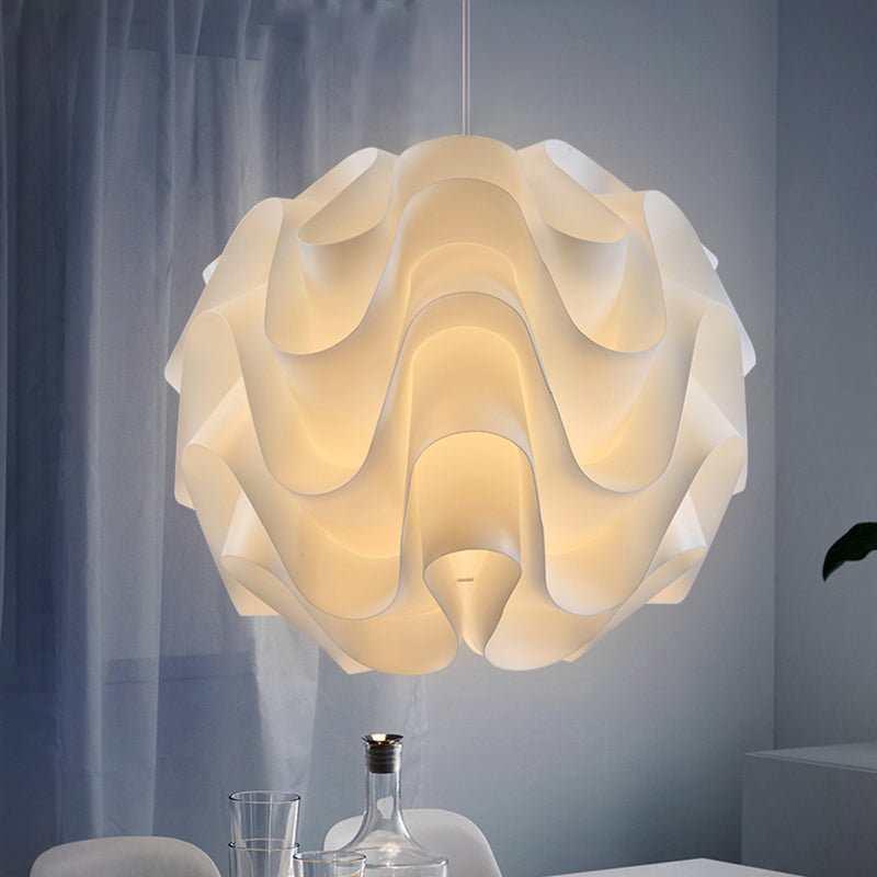 Meringue Hanging Ceiling Light Simplicity Acrylic Single Light White Drop Pendant, 7"/9"/12" Wide Clearhalo 'Ceiling Lights' 'Modern Pendants' 'Modern' 'Pendant Lights' 'Pendants' Lighting' 169451