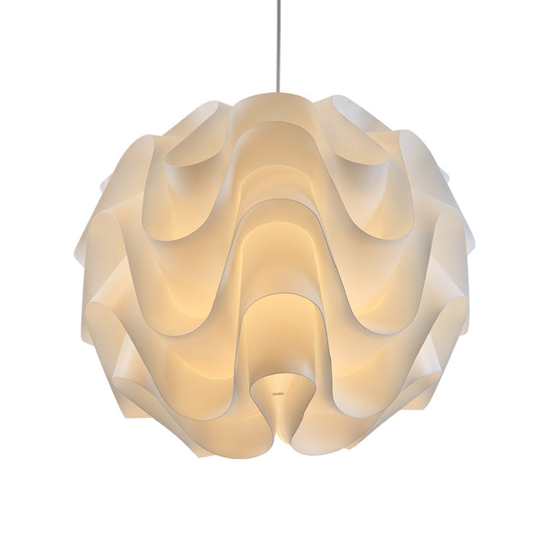 Meringue Hanging Ceiling Light Simplicity Acrylic Single Light White Drop Pendant, 7"/9"/12" Wide Clearhalo 'Ceiling Lights' 'Modern Pendants' 'Modern' 'Pendant Lights' 'Pendants' Lighting' 169452