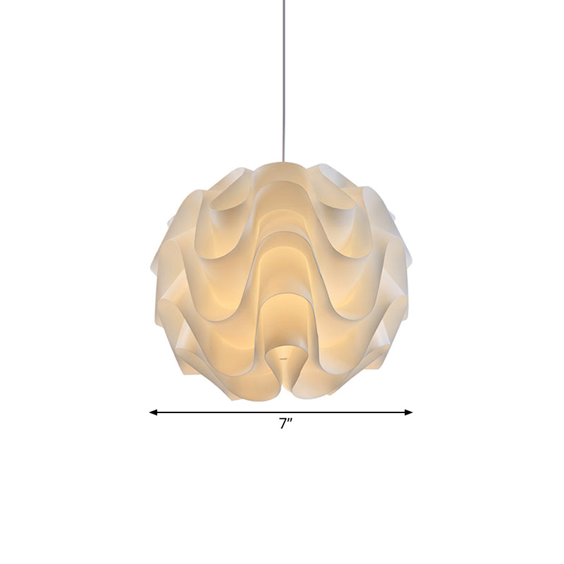 Meringue Hanging Ceiling Light Simplicity Acrylic Single Light White Drop Pendant, 7"/9"/12" Wide Clearhalo 'Ceiling Lights' 'Modern Pendants' 'Modern' 'Pendant Lights' 'Pendants' Lighting' 169453