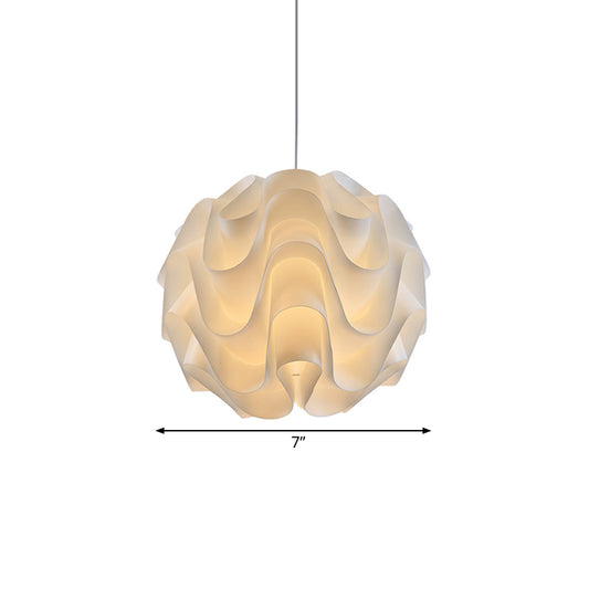 Meringue Hanging Ceiling Light Simplicity Acrylic Single Light White Drop Pendant, 7"/9"/12" Wide Clearhalo 'Ceiling Lights' 'Modern Pendants' 'Modern' 'Pendant Lights' 'Pendants' Lighting' 169453