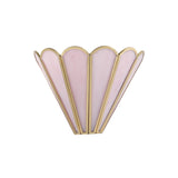 Brass Badminton Wall Light Fixture Cartoon 1-Light Pink Glass Wall Mount Lamp for Living Room Clearhalo 'Wall Lamps & Sconces' 'Wall Lights' Lighting' 1694697