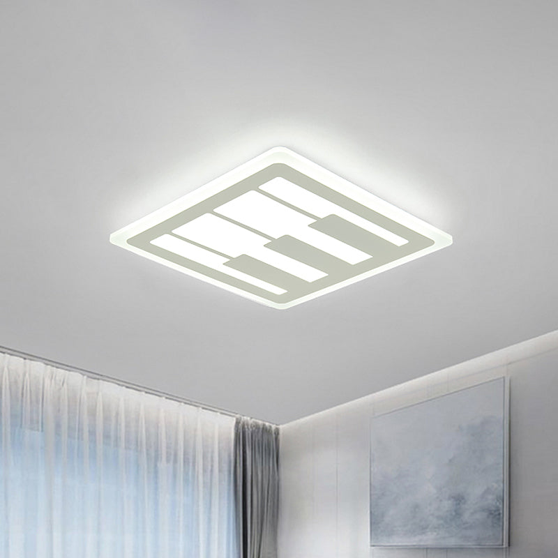 Piano Acrylic Flush Ceiling Light Modern LED White Flush Mount Lighting, Warm/White Light White Clearhalo 'Ceiling Lights' 'Close To Ceiling Lights' 'Close to ceiling' 'Flush mount' Lighting' 1695102