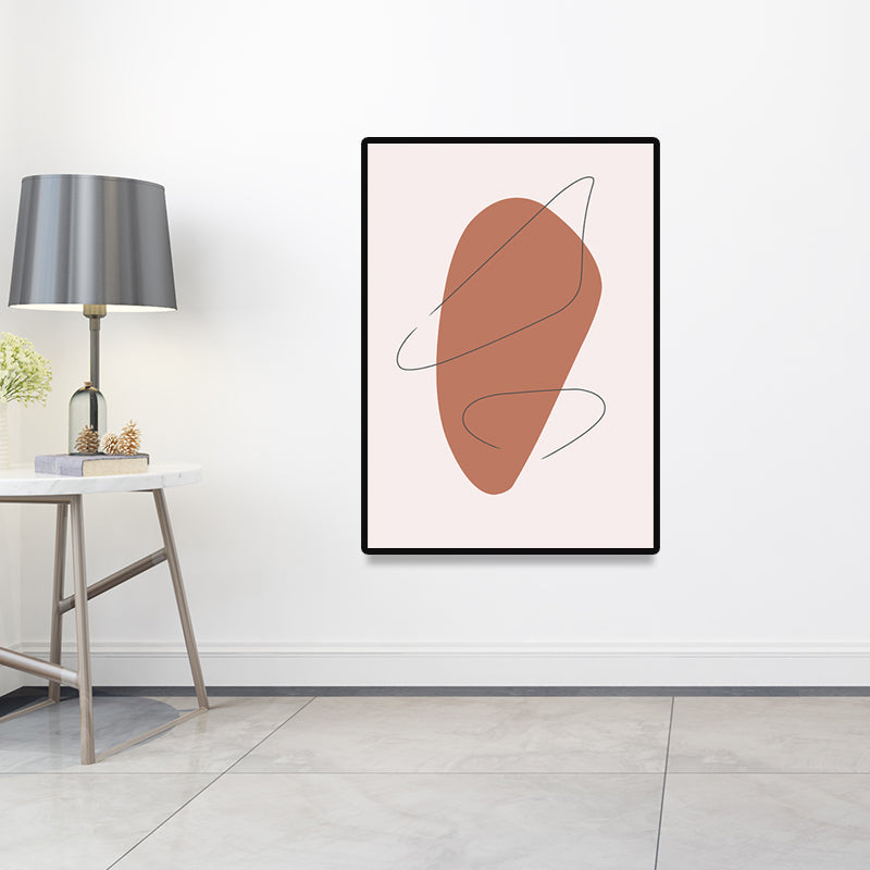 Scandinavian Abstract Figure Wall Art Canvas Decorative Orange Painting for Drawing Room Orange Design 1 Clearhalo 'Arts' 'Canvas Art' 1695142