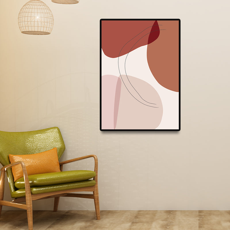 Scandinavian Abstract Figure Wall Art Canvas Decorative Orange Painting for Drawing Room Orange Design 2 Clearhalo 'Arts' 'Canvas Art' 1695149