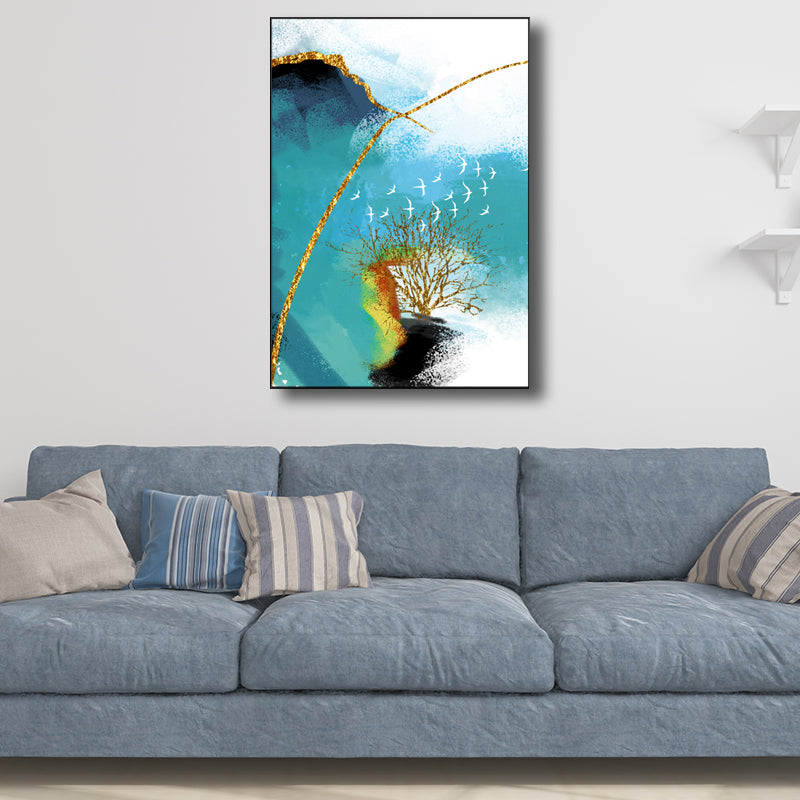 Illustration Painting Modern Style Art Abstract in Blue, Multiple Sizes Available Clearhalo 'Art Gallery' 'Canvas Art' 'Contemporary Art Gallery' 'Modern' Arts' 1695191