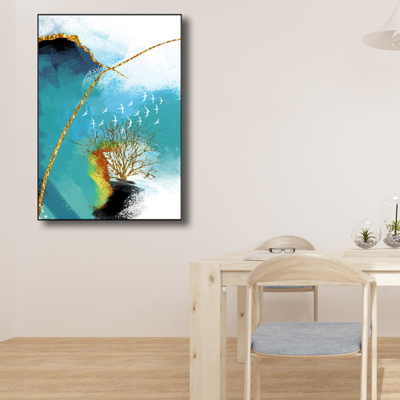 Illustration Painting Modern Style Art Abstract in Blue, Multiple Sizes Available Clearhalo 'Art Gallery' 'Canvas Art' 'Contemporary Art Gallery' 'Modern' Arts' 1695192