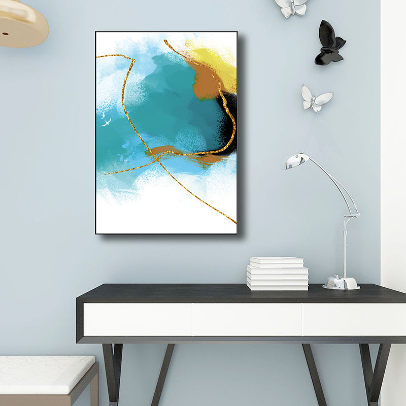 Illustration Painting Modern Style Art Abstract in Blue, Multiple Sizes Available Clearhalo 'Art Gallery' 'Canvas Art' 'Contemporary Art Gallery' 'Modern' Arts' 1695196