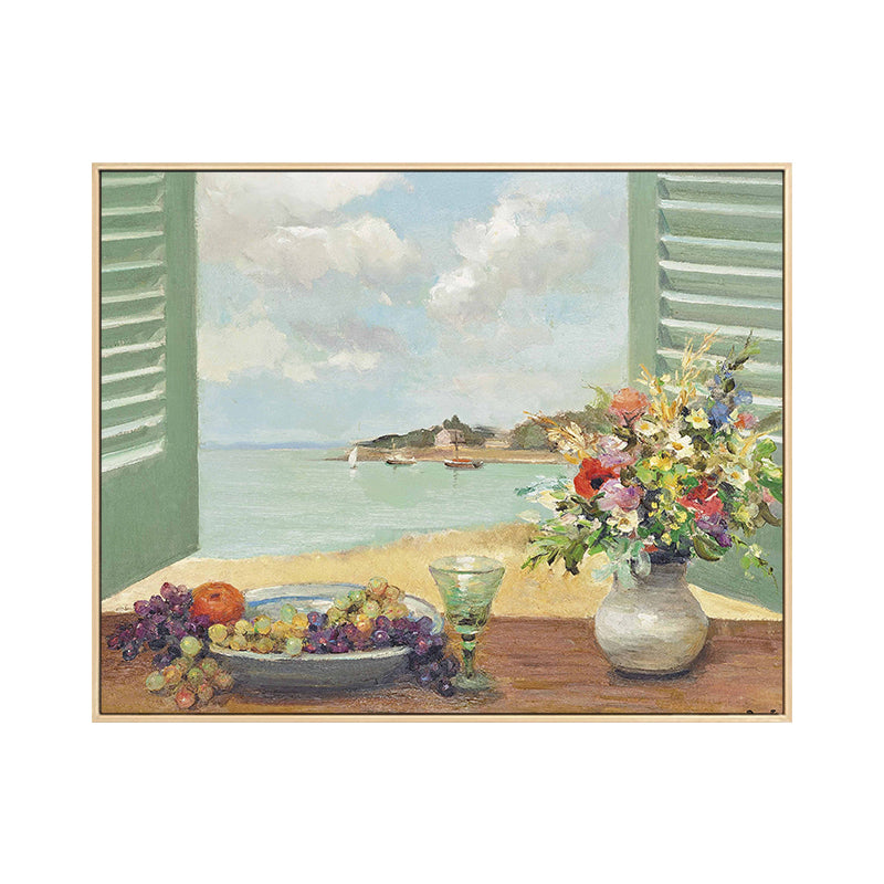 Landscape Canvas Wall Art French Country Textured Painting in Green for Living Room Clearhalo 'Arts' 'Canvas Art' 1695270