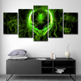 Contemporary Fantasy Alien Art Print Green Multi-Piece Canvas for Teenage Bedroom Clearhalo 'Art Gallery' 'Canvas Art' 'Contemporary Art Gallery' 'Modern' Arts' 1695383