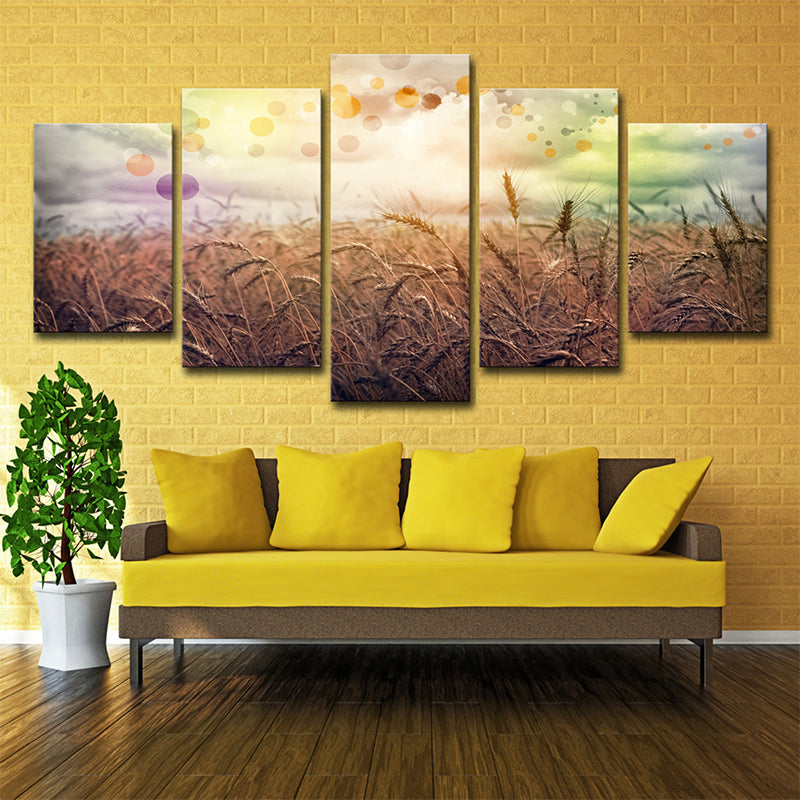 Poetic Wheat Field Canvas Wall Art Living Room Nature Scenery Wall Decor in Yellow Yellow Clearhalo 'Art Gallery' 'Canvas Art' 'Contemporary Art Gallery' 'Modern' Arts' 1695402