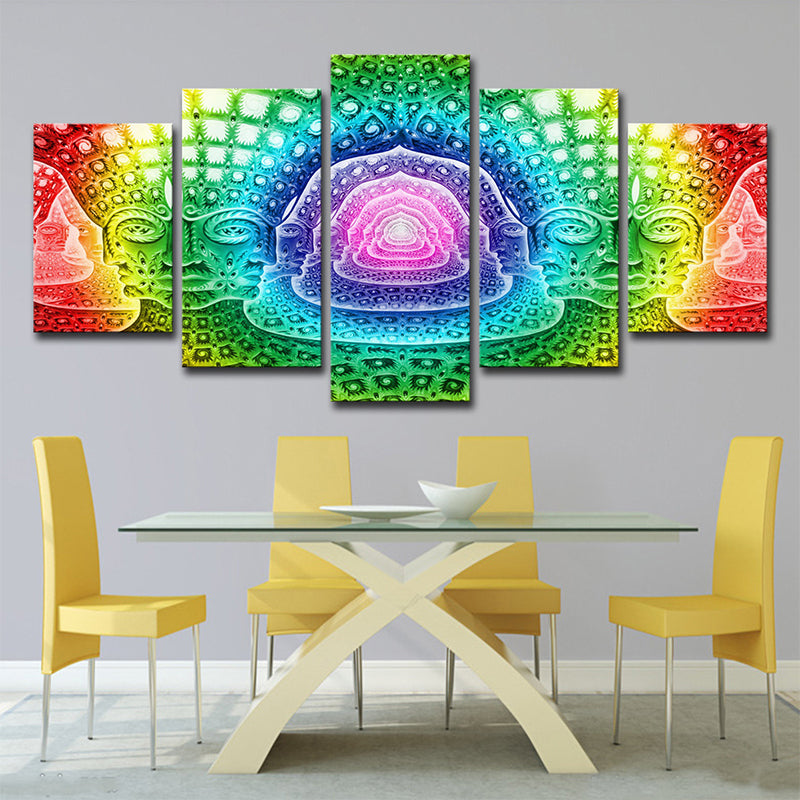 Modern Religious Buddhism Wall Art Green Multi-Piece Canvas Print for Living Room Clearhalo 'Art Gallery' 'Canvas Art' 'Contemporary Art Gallery' 'Modern' Arts' 1695460