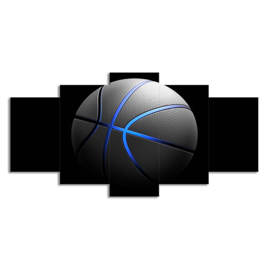 Black Basketball Wall Art Sports Modern Multi-Piece Canvas Print for Living Room Clearhalo 'Art Gallery' 'Canvas Art' 'Contemporary Art Gallery' 'Modern' Arts' 1695483
