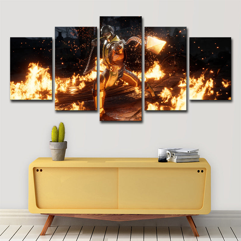 Framed Black And Gold Abstract Canvas Wall Art 125cm