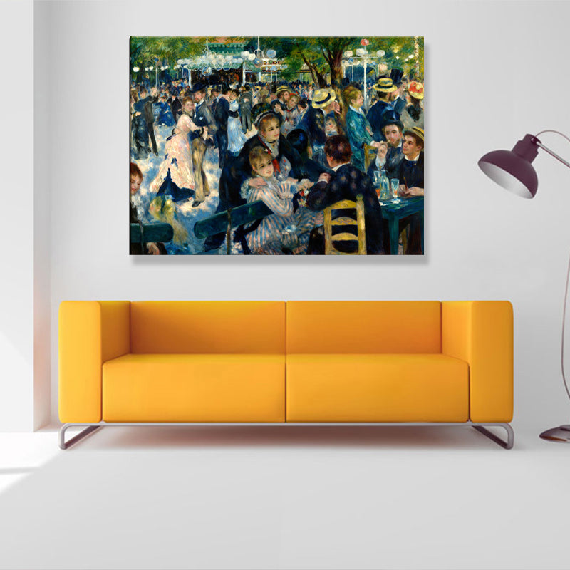 Blue Dancing Party Art Print Textured Vintage Living Room Canvas, Multiple Sizes Available Clearhalo 'Arts' 'Canvas Art' 1695608