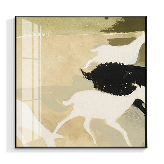 Contemporary Deer Herd Painting Animals Beige Wall Art, Multiple Sizes Available Clearhalo 'Art Gallery' 'Canvas Art' 'Contemporary Art Gallery' 'Modern' Arts' 1695967