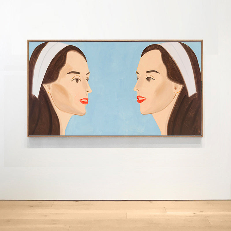 Pop Art Canvas Print in Blue Alex Katz Double White Band Painting Wall Decor for Home Clearhalo 'Art Gallery' 'Canvas Art' 'Contemporary Art Gallery' 'Modern' Arts' 1696029