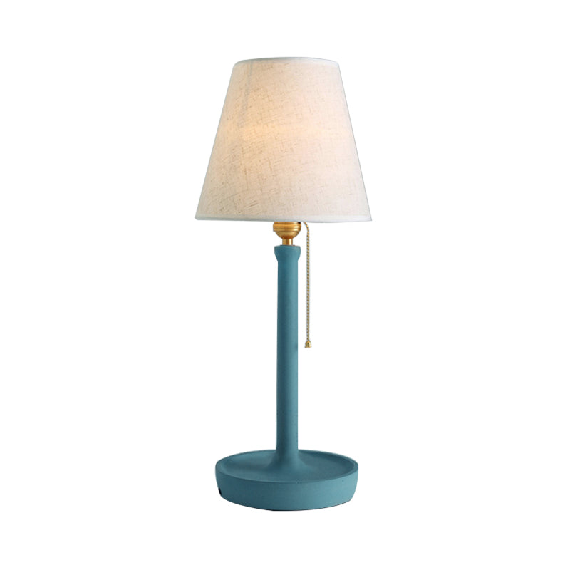 Tapered Desk Lamp in Nordic Style Cement 1 Light Grey/Red/Brown Standing Table Lamp with Pull Chain Clearhalo 'Lamps' 'Table Lamps' Lighting' 169605