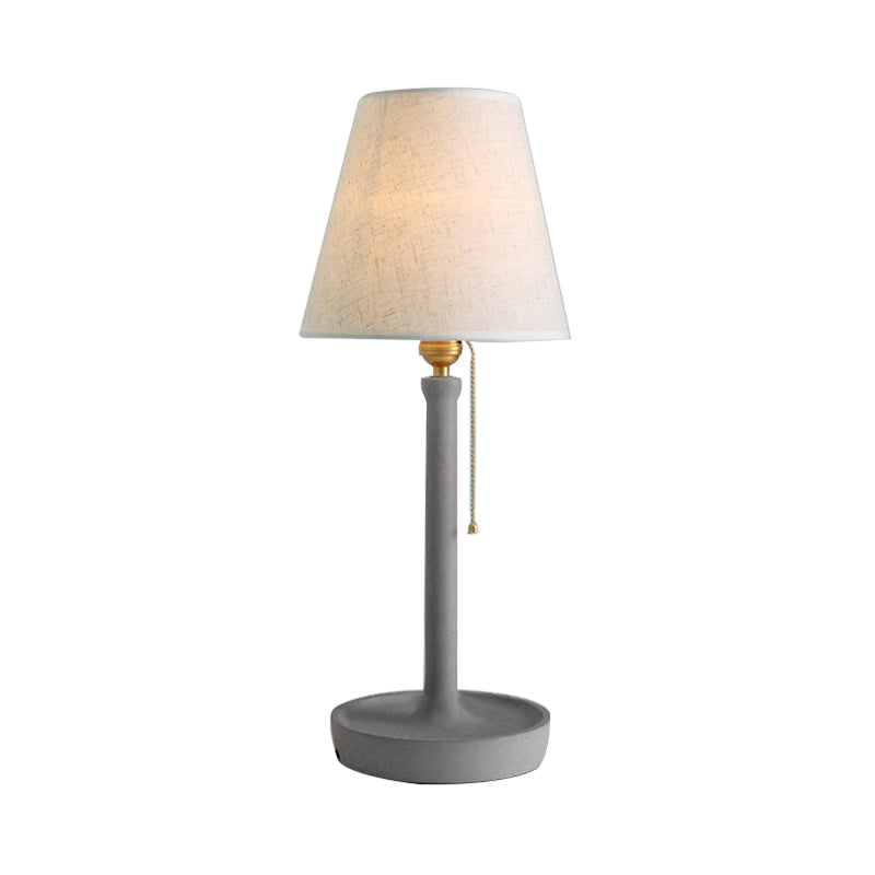 Tapered Desk Lamp in Nordic Style Cement 1 Light Grey/Red/Brown Standing Table Lamp with Pull Chain Clearhalo 'Lamps' 'Table Lamps' Lighting' 169609