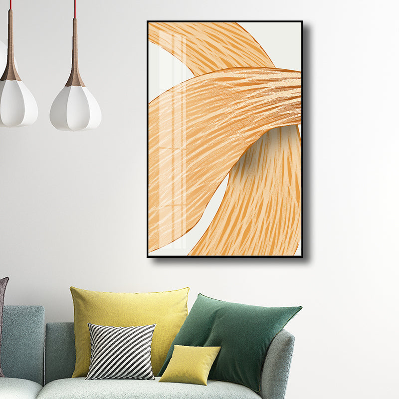 Contemporary Style Brush Stroke Painting Girls Bedroom Wall Art Decor in Pastel Color Yellow Clearhalo 'Art Gallery' 'Canvas Art' 'Contemporary Art Gallery' 'Modern' Arts' 1696296