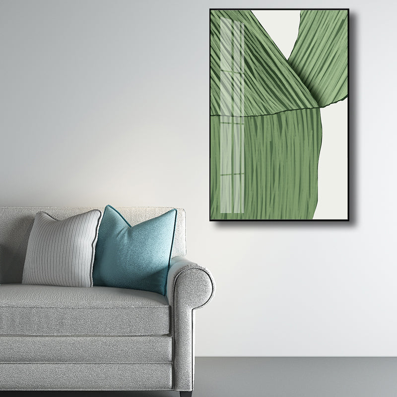 Contemporary Style Brush Stroke Painting Girls Bedroom Wall Art Decor in Pastel Color Green Clearhalo 'Art Gallery' 'Canvas Art' 'Contemporary Art Gallery' 'Modern' Arts' 1696298