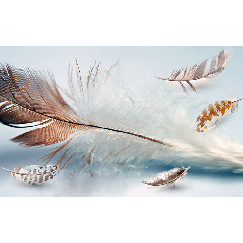 Whole Bird Feather Mural Wallpaper for Wall Decor Contemporary Girls Room Wall Art Clearhalo 'Wall Decor' 'Wall Mural' 1696699