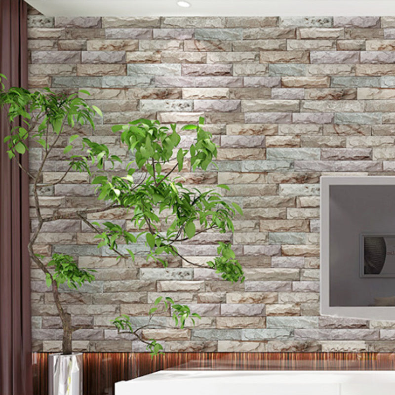 3D Brick Design Environmental Friendly Embossed store Brick Wallpaper