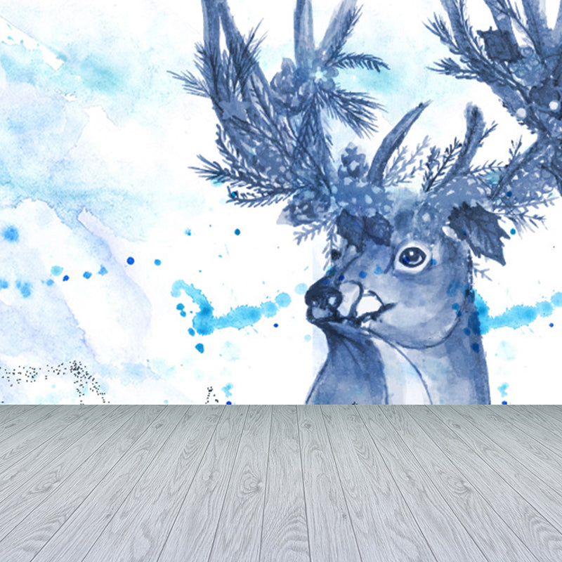 Big Wild Reindeer Mural Wallpaper Decorative Contemporary Living Room Wall Covering Clearhalo 'Wall Decor' 'Wall Mural' 1697148