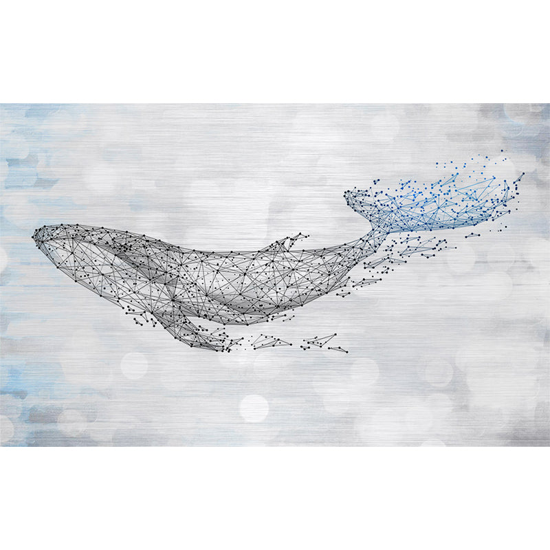 Whale Wallpaper Mural Cartoon Moisture Resistant Kids Bedroom Wall Decor, Personalized Size Clearhalo 'Wall Decor' 'Wall Mural' 1697230