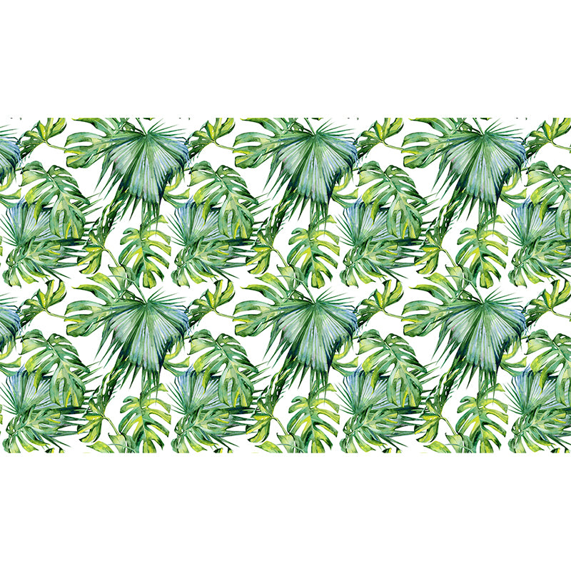 Tropical Style Leaves Mural Wallpaper Light Color Natural Botanical Wall Covering Clearhalo 'Wall Decor' 'Wall Mural' 1697728