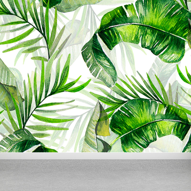 Tropical Teenagers Mural Decal Natural Botanical Scenery Pastel Color Wall Decor Clearhalo 'Wall Decor' 'Wall Mural' 1698330