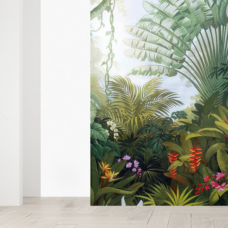 Tropical Teenagers Mural Decal Natural Botanical Scenery Pastel Color Wall Decor Clearhalo 'Wall Decor' 'Wall Mural' 1698346