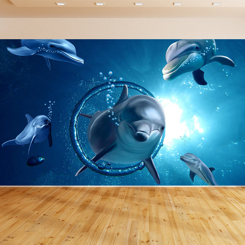 Kids Room wallpaper with Fish 3D wall effect