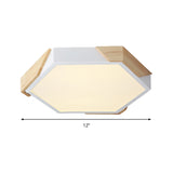 Slim Panel Hexagon Ceiling Light Macaron Loft Acrylic LED Green/Pink/White/Yellow Flush Mount Light in Warm Light for Kindergarten Clearhalo 'Ceiling Lights' 'Close To Ceiling Lights' 'Close to ceiling' 'Flush mount' Lighting' 169903