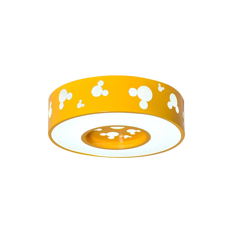 Cartoon Candy Colored Ceiling Fixture Round Metal Ceiling Mount Light with Mouse for Teen Clearhalo 'Ceiling Lights' 'Close To Ceiling Lights' 'Close to ceiling' 'Flush mount' Lighting' 169966