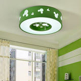 Cartoon Candy Colored Ceiling Fixture Round Metal Ceiling Mount Light with Mouse for Teen Green Clearhalo 'Ceiling Lights' 'Close To Ceiling Lights' 'Close to ceiling' 'Flush mount' Lighting' 169967