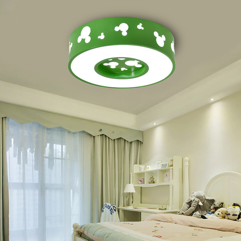 Cartoon Candy Colored Ceiling Fixture Round Metal Ceiling Mount Light with Mouse for Teen Clearhalo 'Ceiling Lights' 'Close To Ceiling Lights' 'Close to ceiling' 'Flush mount' Lighting' 169968