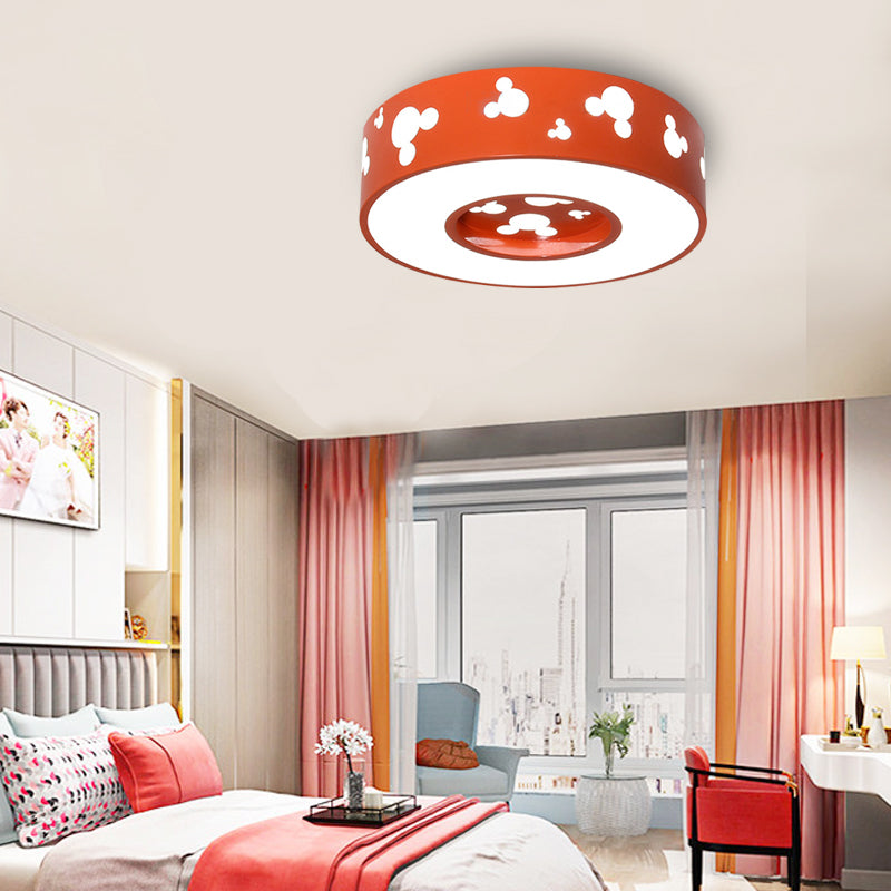 Cartoon Candy Colored Ceiling Fixture Round Metal Ceiling Mount Light with Mouse for Teen Clearhalo 'Ceiling Lights' 'Close To Ceiling Lights' 'Close to ceiling' 'Flush mount' Lighting' 169973