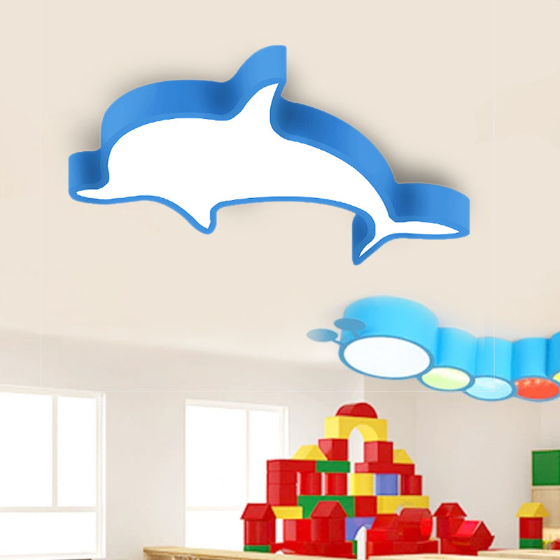 Acrylic Dolphin Ceiling Lamp Kindergarten Modern Lovely Flush Mount Light Clearhalo 'Ceiling Lights' 'Close To Ceiling Lights' 'Close to ceiling' 'Flush mount' Lighting' 170074