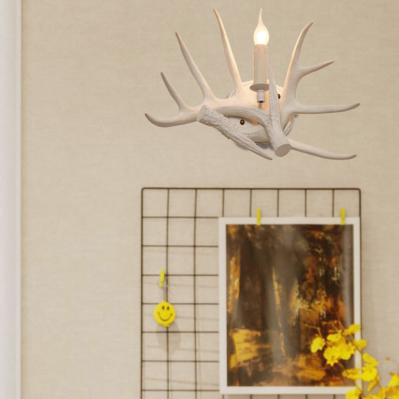 1 Light Living Room Wall Sconce Lighting Modern White Wall Mount Lamp with Antler Resin Shade Clearhalo 'Modern wall lights' 'Modern' 'Wall Lamps & Sconces' 'Wall Lights' Lighting' 170115