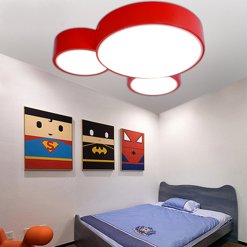 Acrylic Animal Flush Mount Ceiling Light Macaroon Ceiling Light for Kid Bedroom Red Clearhalo 'Ceiling Lights' 'Close To Ceiling Lights' 'Close to ceiling' 'Flush mount' Lighting' 170165