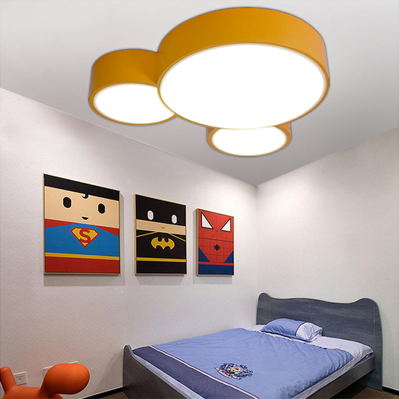 Acrylic Animal Flush Mount Ceiling Light Macaroon Ceiling Light for Kid Bedroom Yellow Clearhalo 'Ceiling Lights' 'Close To Ceiling Lights' 'Close to ceiling' 'Flush mount' Lighting' 170167