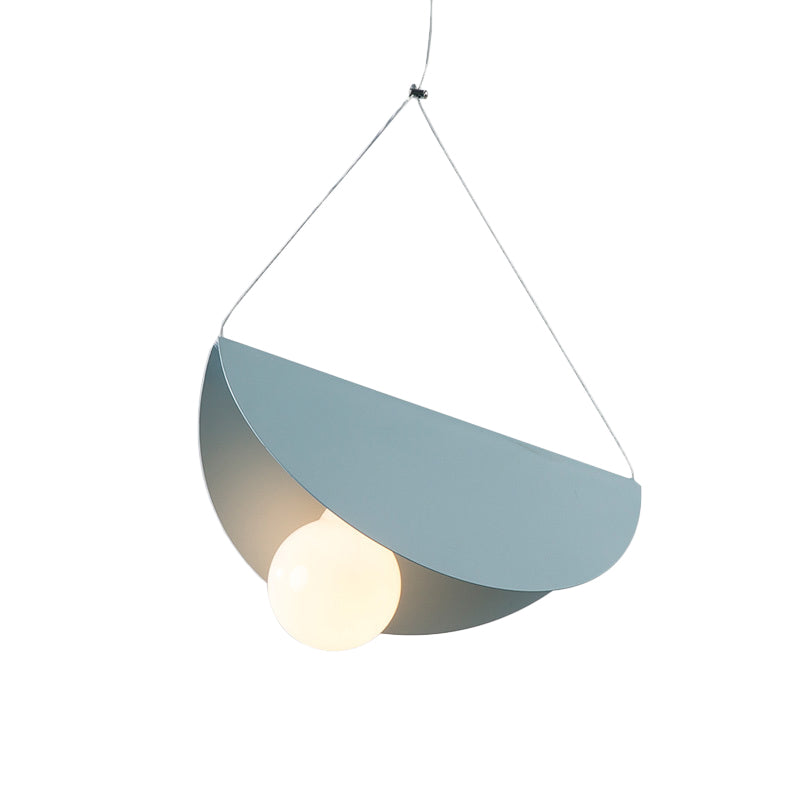 Black/Grey/Black Curved Hanging Lighting Contemporary 1 Light Metal Suspension Pendant for Bedroom Clearhalo 'Ceiling Lights' 'Modern Pendants' 'Modern' 'Pendant Lights' 'Pendants' Lighting' 170228