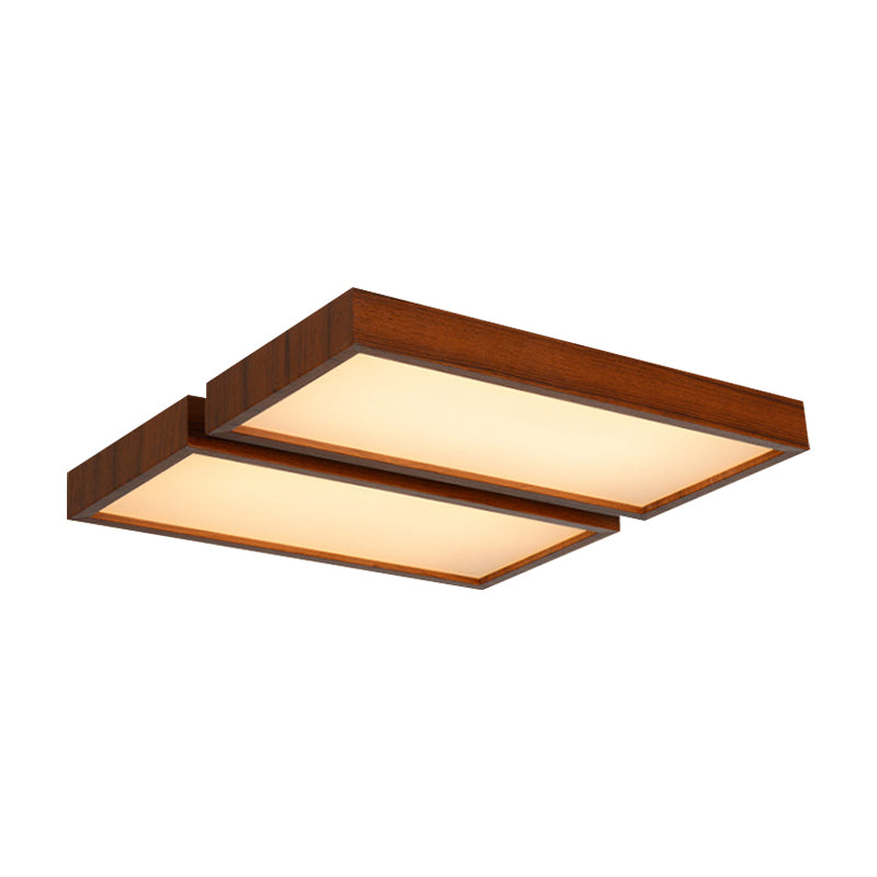 Nordic Style LED Flush Ceiling Light Rectangle Shade Wooden Edge Ceiling Fixture for Office Clearhalo 'Ceiling Lights' 'Close To Ceiling Lights' 'Close to ceiling' 'Flush mount' Lighting' 170278