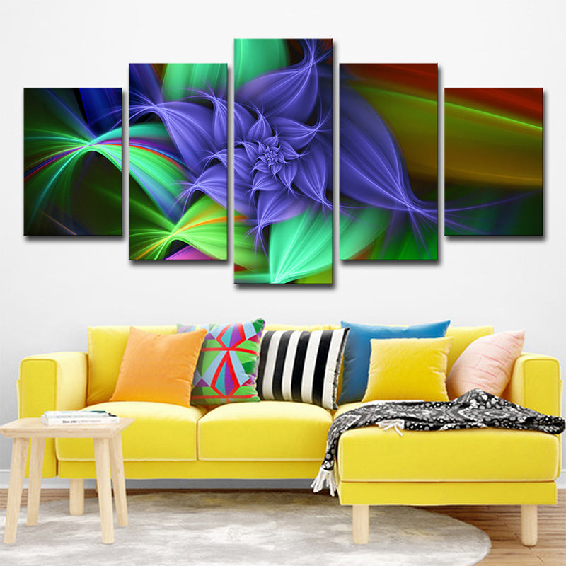 Modernist Blossom Canvas Wall Art Green and Purple Flower Wall Decor for Girls Room Clearhalo 'Art Gallery' 'Canvas Art' 'Contemporary Art Gallery' 'Modern' Arts' 1703032