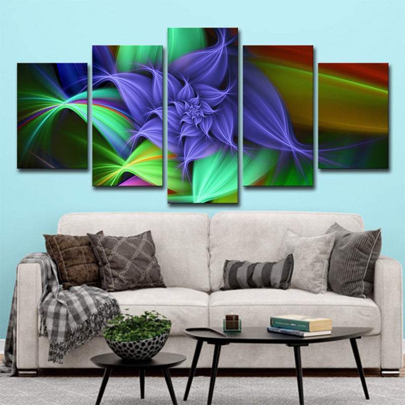 Modernist Blossom Canvas Wall Art Green and Purple Flower Wall Decor for Girls Room Clearhalo 'Art Gallery' 'Canvas Art' 'Contemporary Art Gallery' 'Modern' Arts' 1703033
