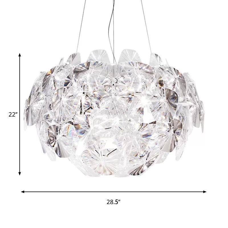 Globe Acrylic Pendant Lighting Fixture Modern 24"/28.5"/43" Wide 1 Light Clear Ceiling Suspension Lamp Clearhalo 'Ceiling Lights' 'Modern Pendants' 'Modern' 'Pendant Lights' 'Pendants' Lighting' 1703063