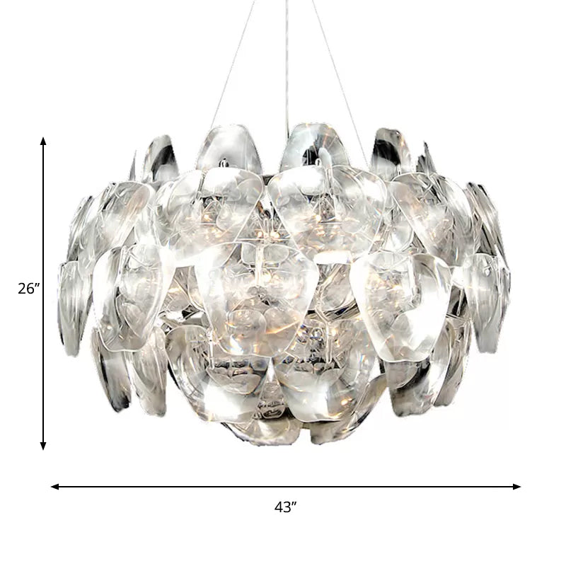 Globe Acrylic Pendant Lighting Fixture Modern 24"/28.5"/43" Wide 1 Light Clear Ceiling Suspension Lamp Clearhalo 'Ceiling Lights' 'Modern Pendants' 'Modern' 'Pendant Lights' 'Pendants' Lighting' 1703064