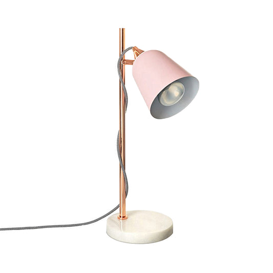 Gray/Pink Cup Shaped Desk Lighting Nordic Style 1 Bulb Metal Desk Lamp with Marble Base for Study Room Clearhalo 'Lamps' 'Table Lamps' Lighting' 170380