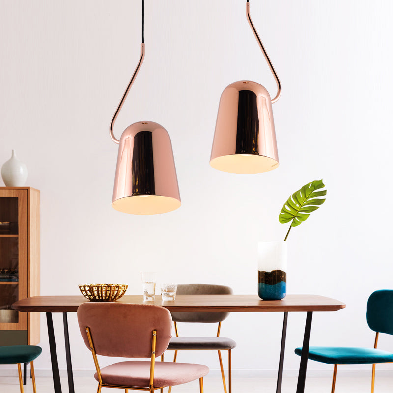 1 Light Dining Room Hanging Pendant Light with Bell Metal Shade Modern Style Black/White Suspension Lamp Clearhalo 'Ceiling Lights' 'Modern Pendants' 'Modern' 'Pendant Lights' 'Pendants' Lighting' 170420