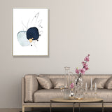 Nordic Watercolor Stones Drawing Canvas Blue and White Abstract Wall Art for Room Clearhalo 'Arts' 'Canvas Art' 1704202